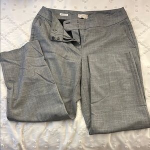 Gray Wool Blend Trousers with Flat Front